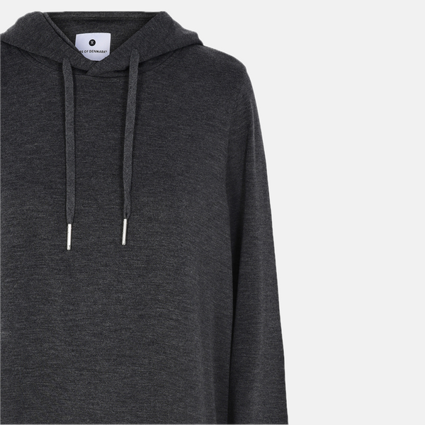 Mørkegrå bambus hoodie kjole
