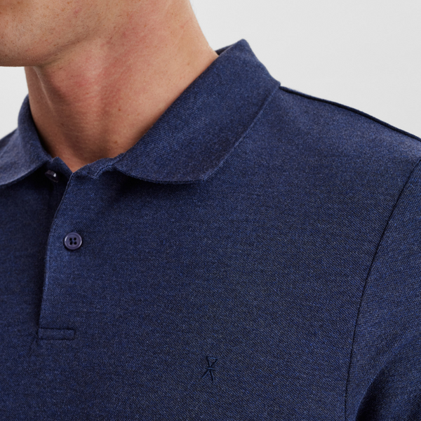 Navy pique bambus polo shirt