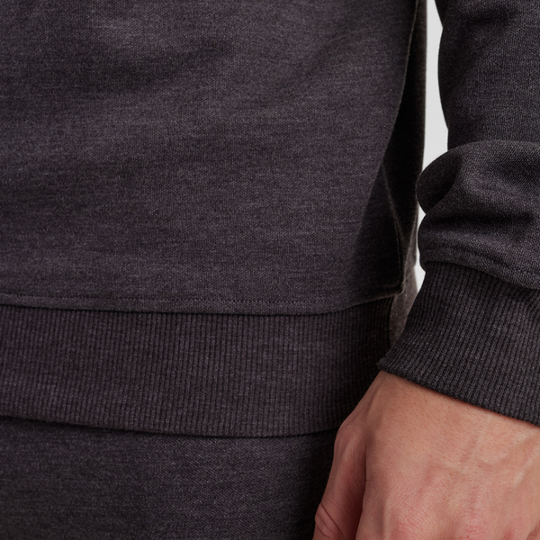 Mørkegrå badge bambus sweatshirt