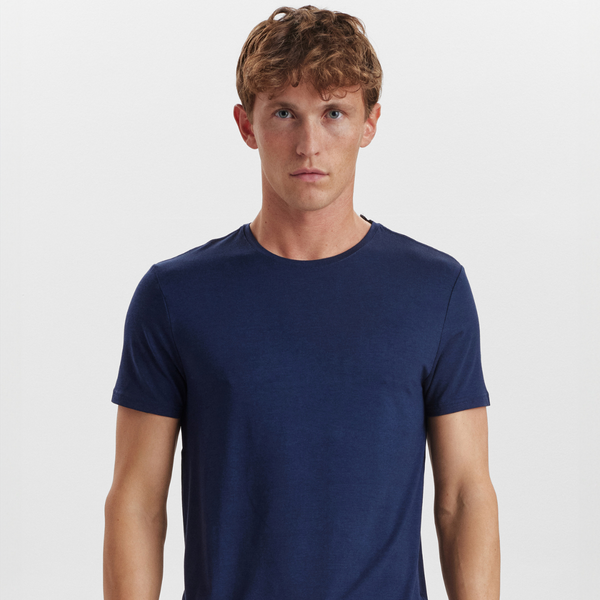 Navy crew neck bambus T-shirt
