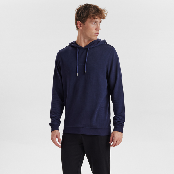 Navy badge bambus hoodie