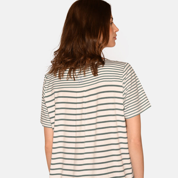 Kortærmet Sagebrush stribet bambus T-shirt fra CCDK