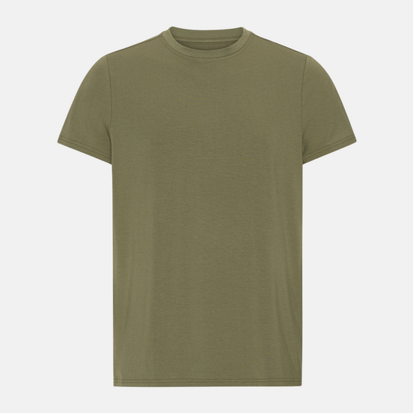 Oliven crew neck bambus T-shirt