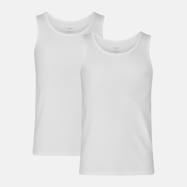 2 hvide rib bambus tank tops