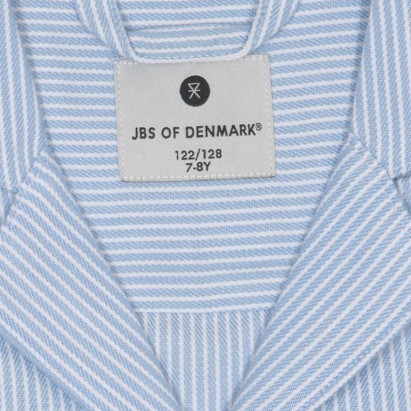 Lyseblå stribet lang bambus natskjorte