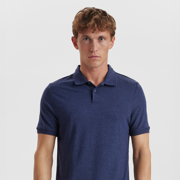 Navy pique bambus polo shirt