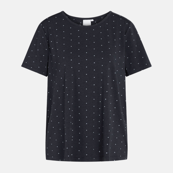 Bea kortærmet bambus T-shirt navy med prikker