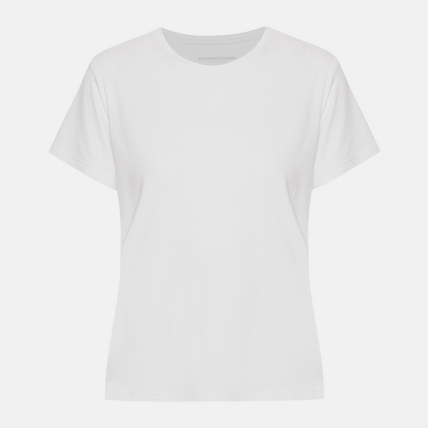 Hvid kortærmet bambus T-shirt