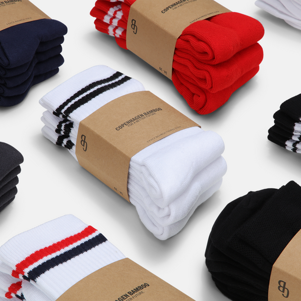 3 par sorte bambus tennissokker