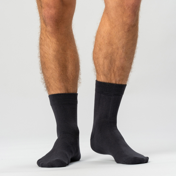 10 par bambus strømper low cut sort/mørkegrå