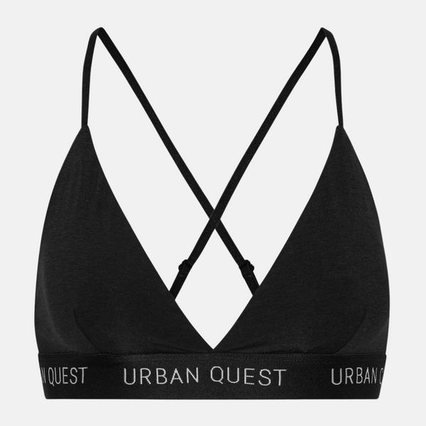 2 pak sort bambus trekant-BH med justerbare stropper