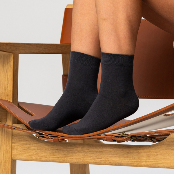 10 par bambus strømper low cut hvid/mørkegrå