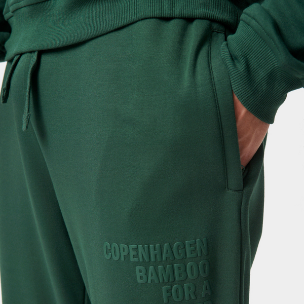 Grønne bambus sweatpants med logo
