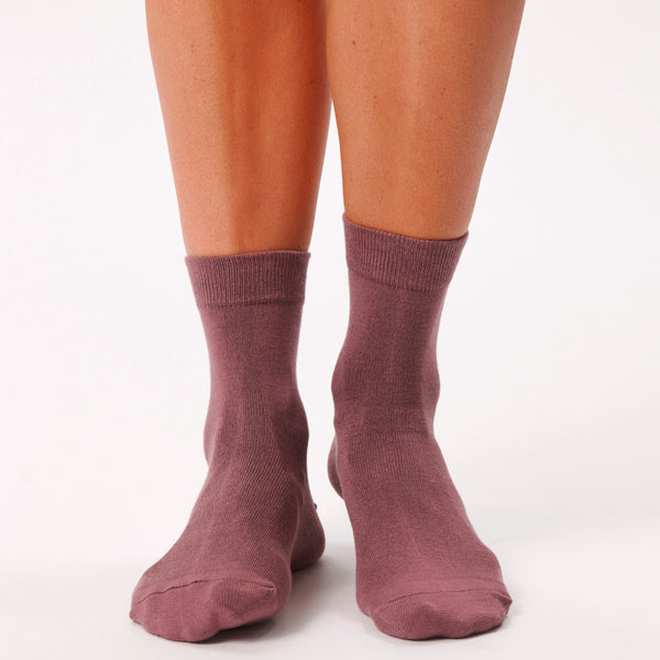 10 par bambus strømper low cut hvid/mauve mix