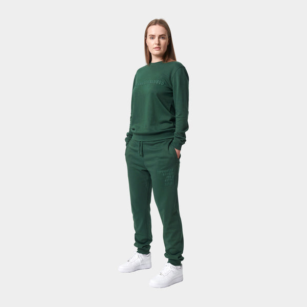 Grønt bambus joggingsæt med logo