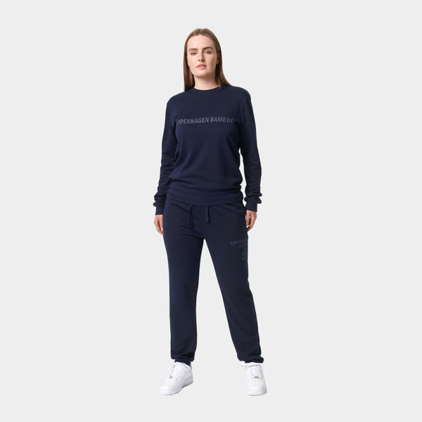Navy bambus joggingsæt med logo