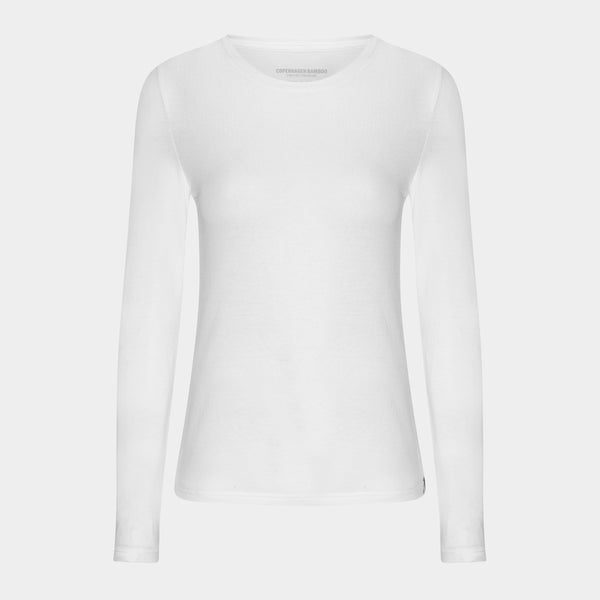 3 pak langærmet bambus T-shirt hvid/hvid/sort