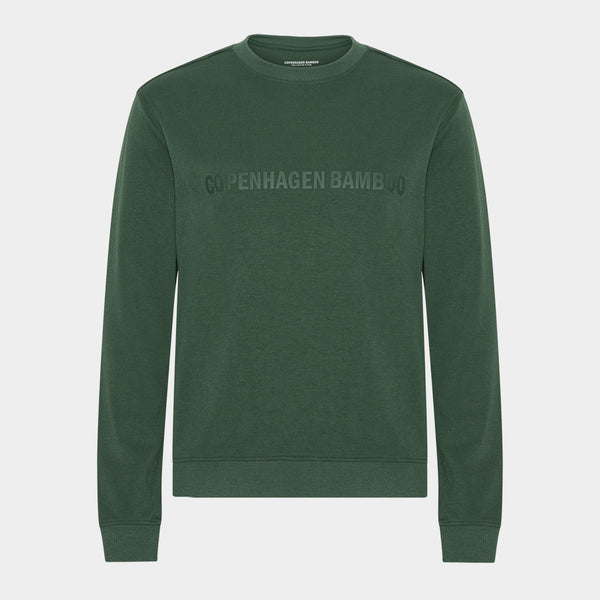 Grøn bambus sweatshirt med logo