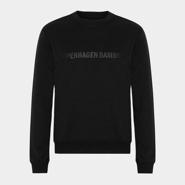 Sort bambus joggingsæt med logo