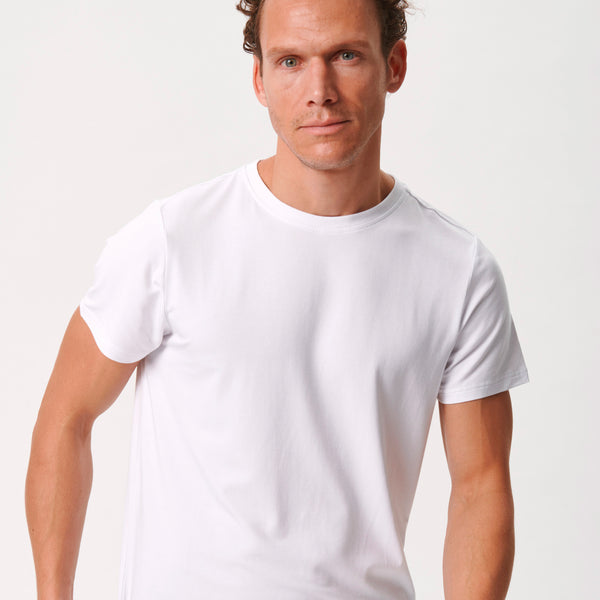 3 pak hvide bambus T-shirt