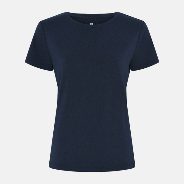 Navy bambus T-shirt med rund hals