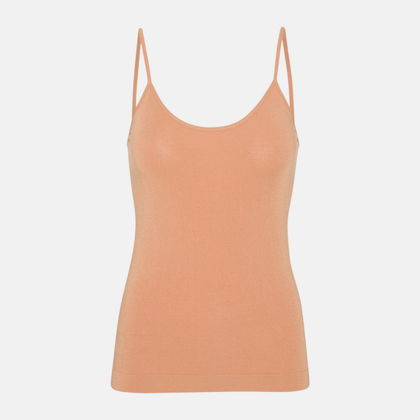 Pale nude bambus top med tynde stropper