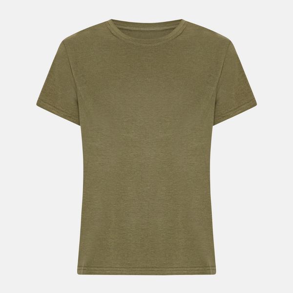 Oliven kortærmet bambus T-shirt
