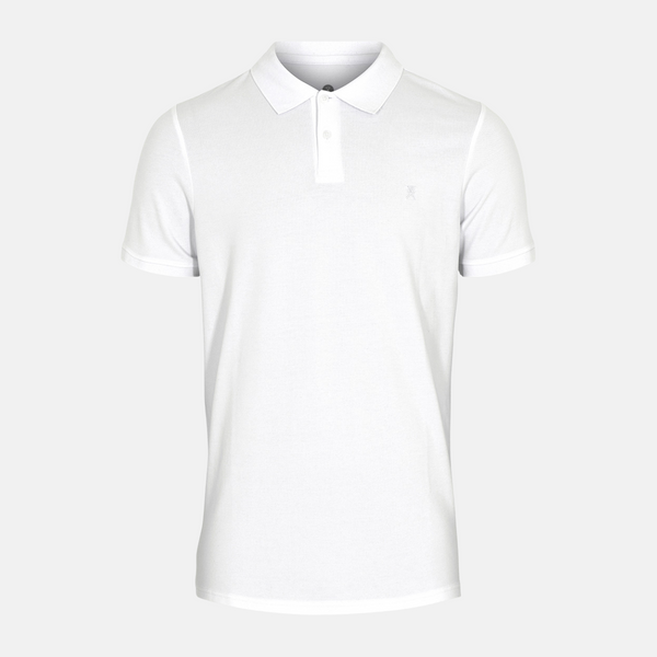 Hvid pique bambus polo shirt