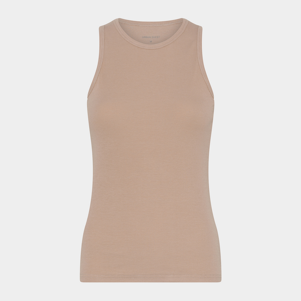 Bambus rib tank top i nude