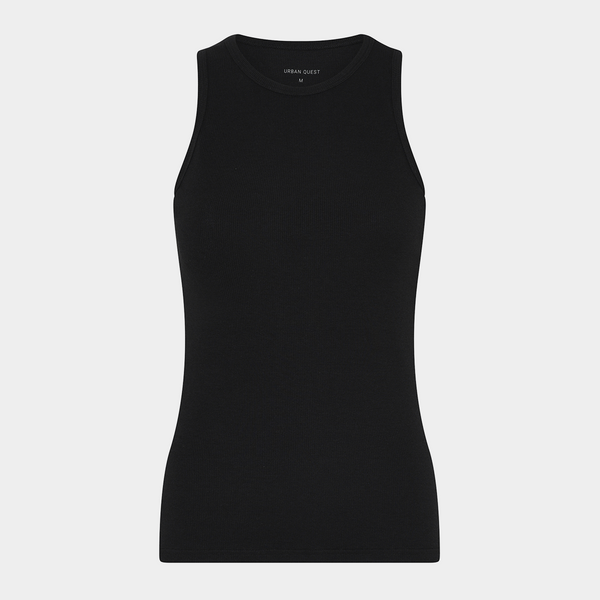 Bambus rib tank top i sort