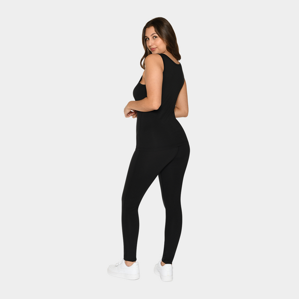 Bambus rib tank top i sort