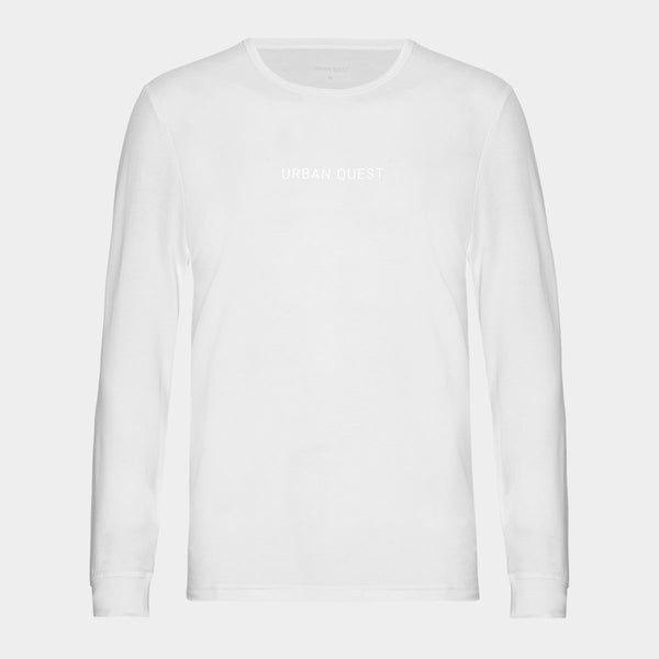 Langærmet bambus T-shirt i hvid