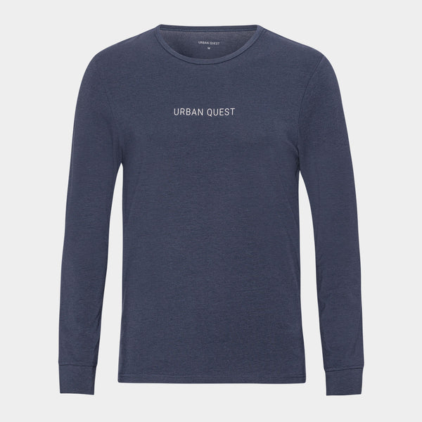 Langærmet bambus T-shirt i navy