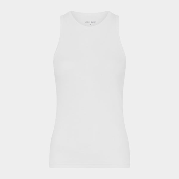 Bambus rib tank top i hvid