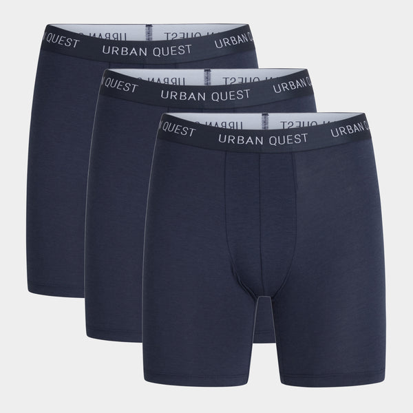 3 pak bambus underbukser med lange ben i navy