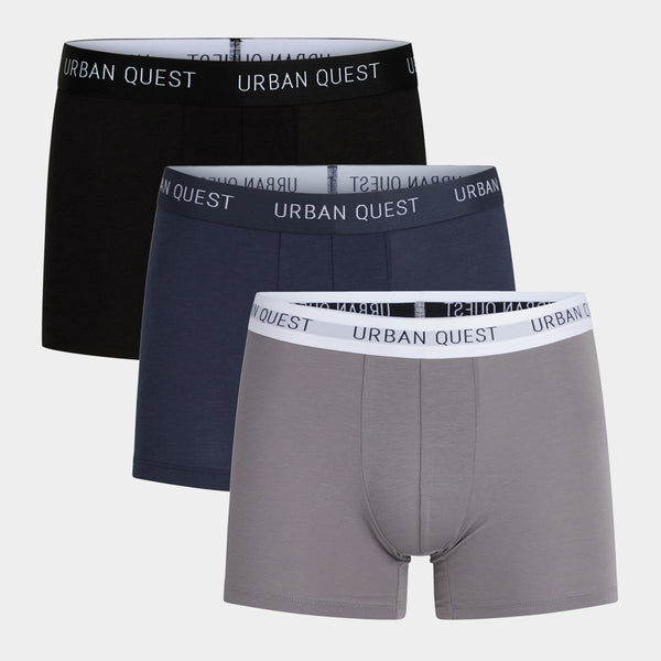 3 pak bambus underbukser i sort/navy/grå