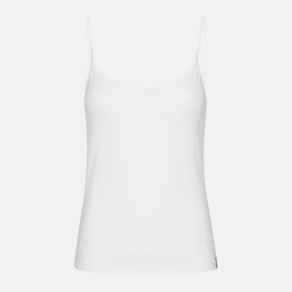 4 pak bambus toppe med tynde stroppe hvid/grå