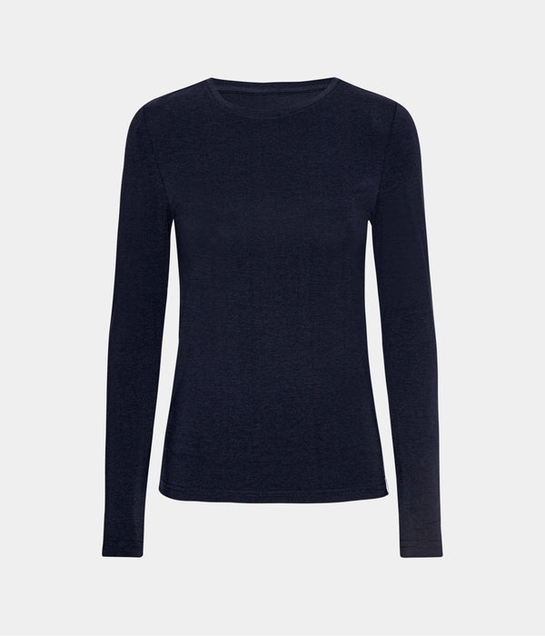 3 pak langærmet bambus T-shirt i sort/hvid/navy