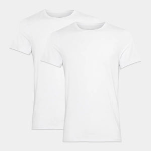 2 hvide slim fit bambus crew neck T-shirt XXL   JBS
