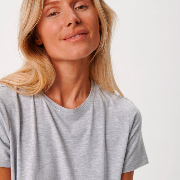 Lysegrå kortærmet bambus T-shirt    Copenhagen Bamboo