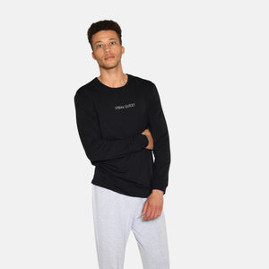 Sort langærmet bambus T-shirt fra Urban Quest