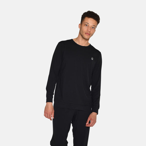 Sort langærmet bambus sweatshirt fra Urban Quest