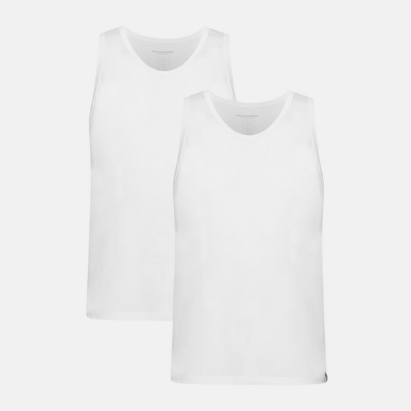 Hvide bambus tank tops - 2 pak