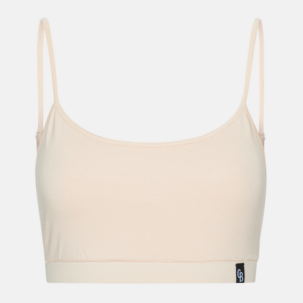 Cream bambus Bh top med tynd strop - 2 pak
