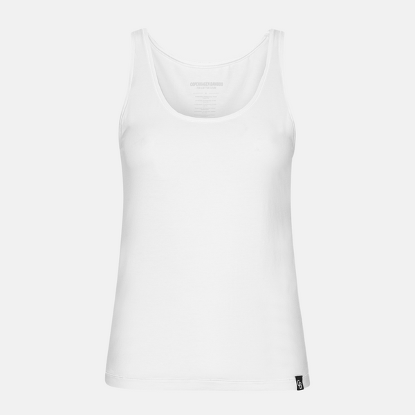 Hvide bambus tank top - 2 pak