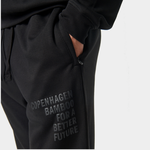 Sorte bambus sweatpants med logo