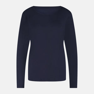 Nina Blå langærmet pyjamassæt fra Bamboo Basics