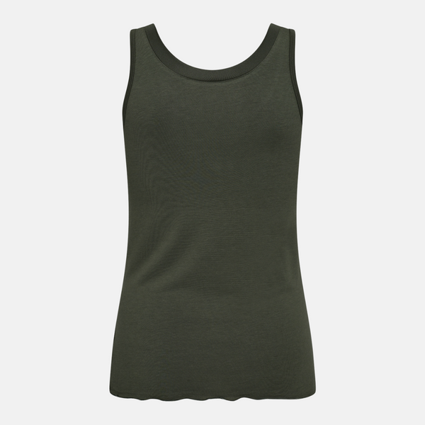 Grøn bambus tank top med feminine detaljer