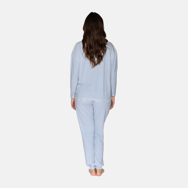 Stribet bambus loungesæt