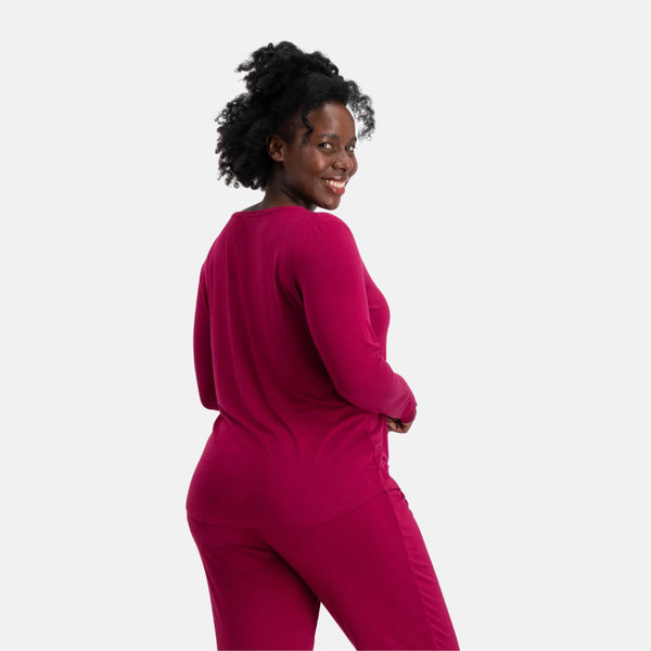 Nina langærmet pyjamassæt bordeaux